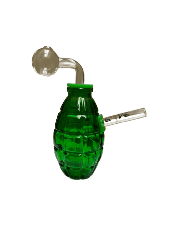 Product for sale: OBO-049 = Green Grenade Oil Glass Bong-Default Title