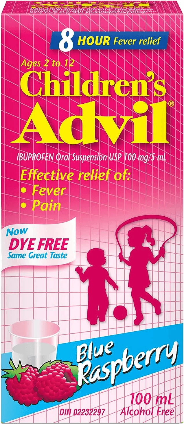 Product for sale: Advil Children's Ibuprofen Oral Suspension USP 100mg/5mL Dye Free Blue Raspberry 100mL-Default Title