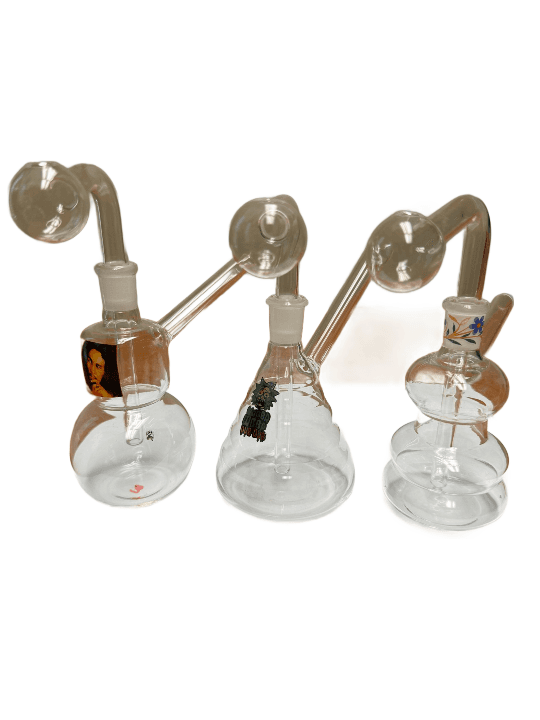 Product for sale: Clear Designed Oil Glass Bong - Assorted-Default Title