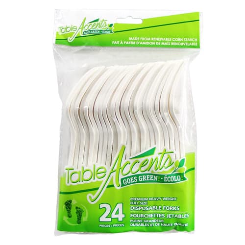 Product for sale: Table Accents - Forks - Full Size - Bioplastic - 24Pk-Default Title