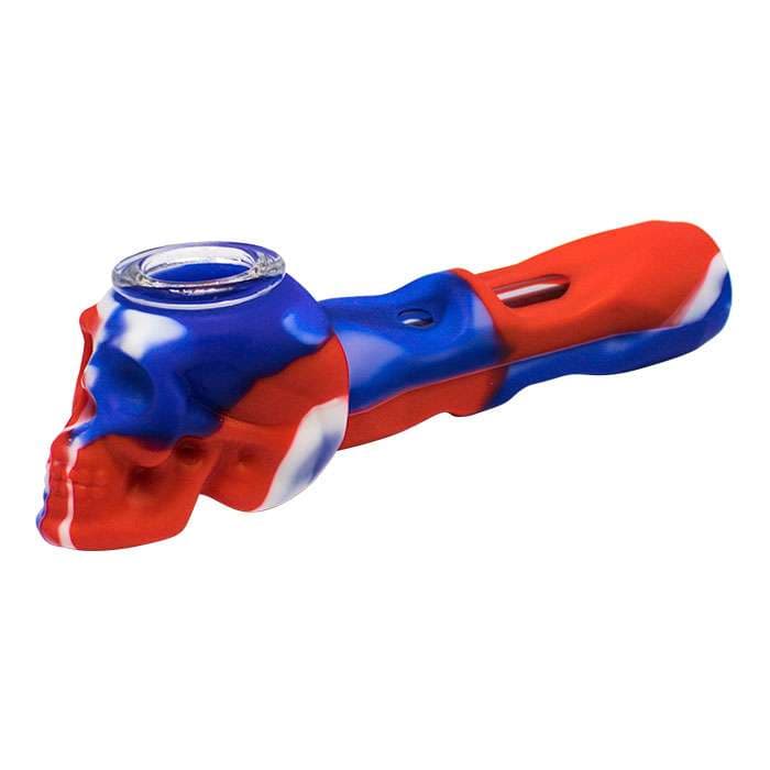 Product for sale: S795-Red Skull 5 inches Silicone pipe-Default Title