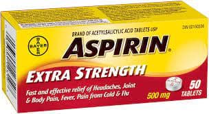 Product for sale: Aspirin Extra Strength Tablets Acetylsalicylic Acid Tablets USP 500mg 50ct-Default Title