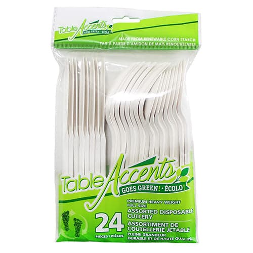 Product for sale: Table Accents - Assorted Cutlery - Full Size - Bioplastic - 24Pk-Default Title