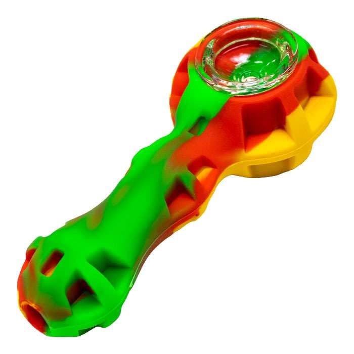 Product for sale: S449-Green Silicone 4 inches Hand pipe with bowl and dabber-Default Title